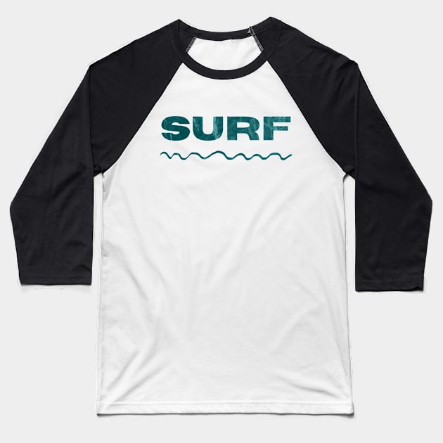 Surf wave Baseball T-Shirt by 4ntler